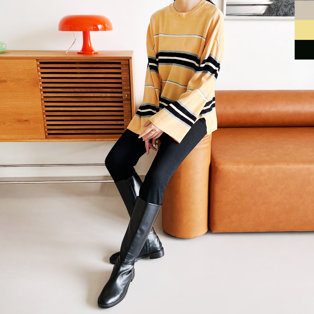 오버핏 스트라이프니트