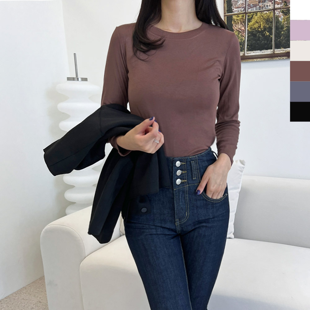 실켓 베이직 긴팔 티셔츠