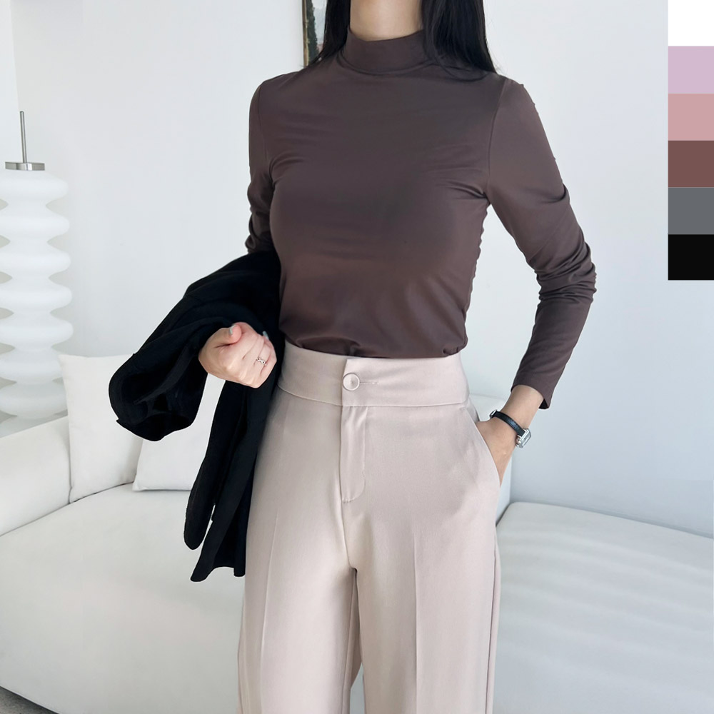 소프트 터치 반목폴라 티셔츠(패드탑내장형)