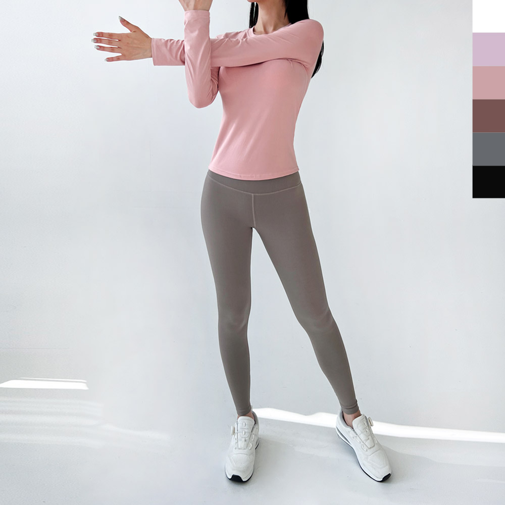 소프트 터치 라운드 긴팔 티셔츠(패드탑내장형)