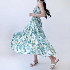 플라워 스모크 봄 여름 휴양지 드레스 롱원피스