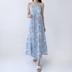 맥시 비치 드레스 백크로스 홀터 파티 여름 롱원피스