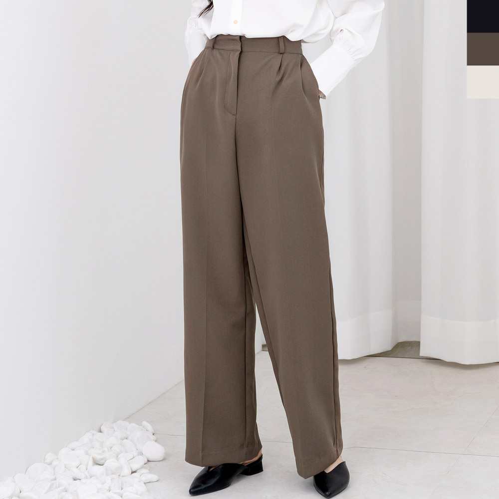 뒷밴딩핀턱와이드슬랙스