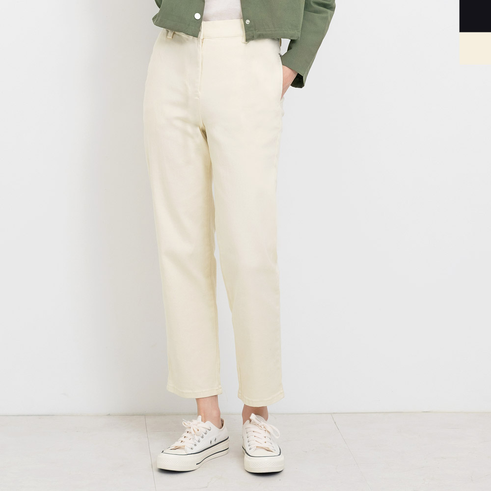 사방스판하프밴딩일자면팬츠