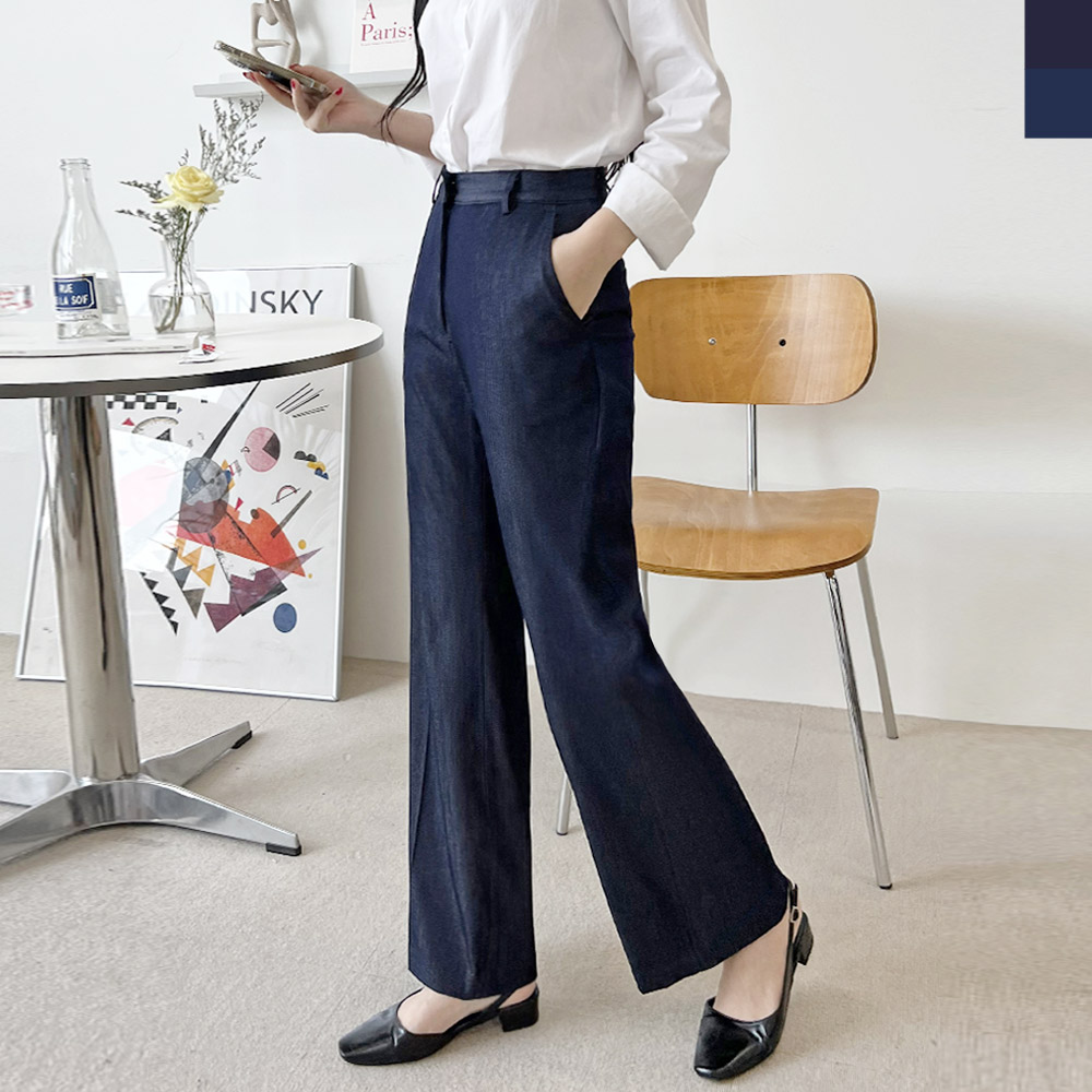 세미부츠컷데님슬랙스