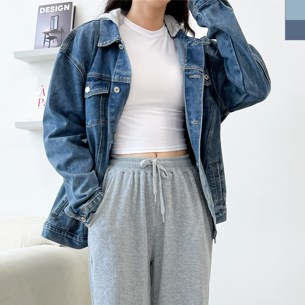 후드워싱청자켓