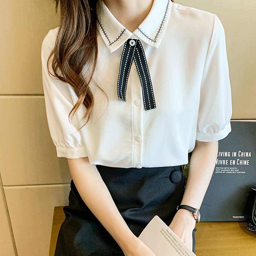 카라포인트반팔블라우스