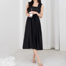 프릴어깨끈롱원피스