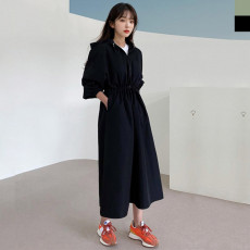 스트랩 아노락 후드롱원피스