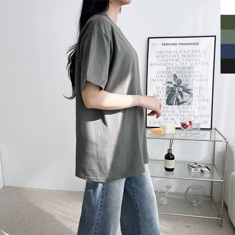 오버핏 맨투맨 반팔티셔츠