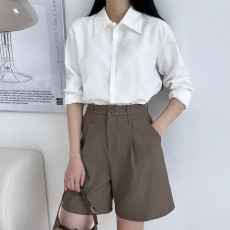 버뮤다 핀턱반바지슬랙스-벨트포함