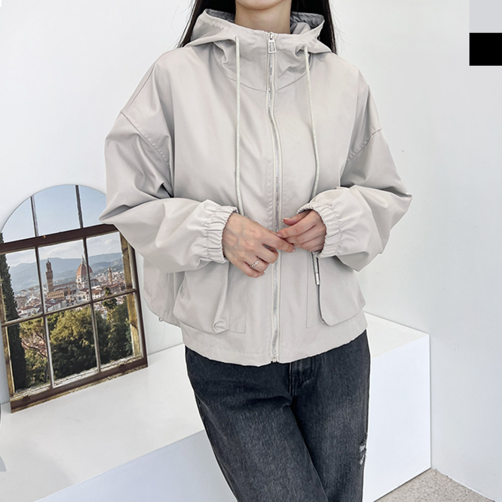 아웃포켓 후드점퍼 바람막이