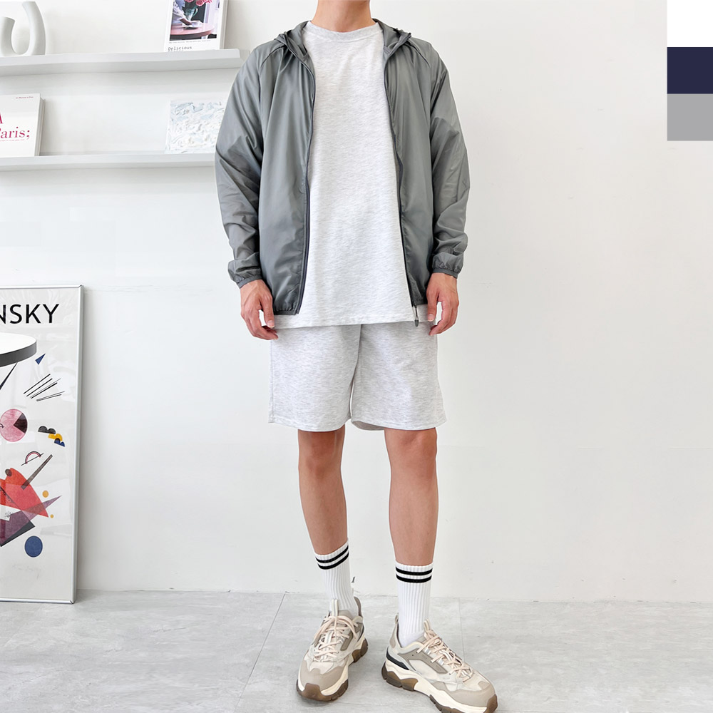 바람막이스트링후드점퍼