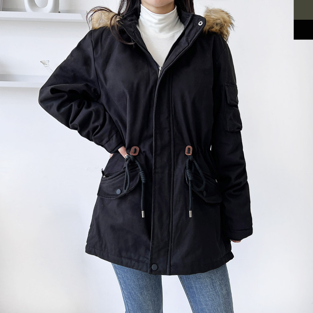 겨울후드 야상점퍼-후드,털 탈부착