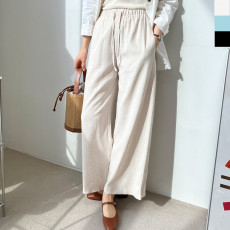 린넨여자밴딩와이드팬츠