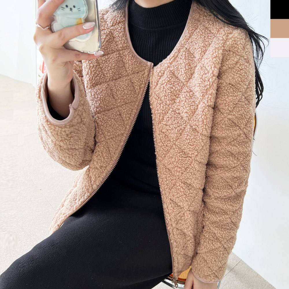 양털뽀글이누빔패딩자켓