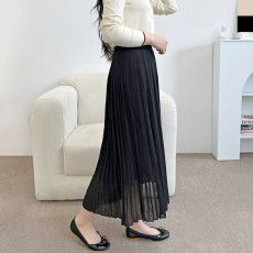 밴딩쉬폰플리츠주름롱스커트