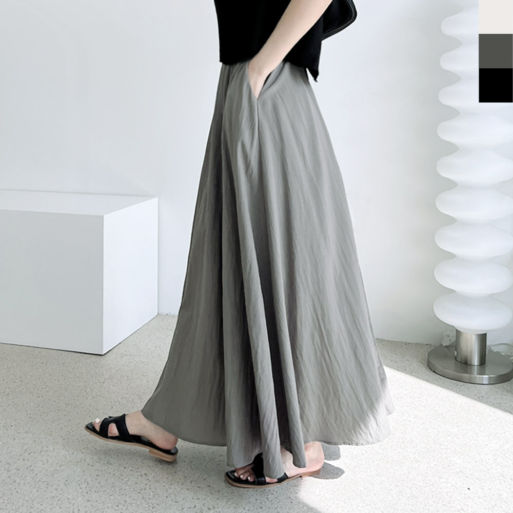 주름플레어 맥시롱스커트