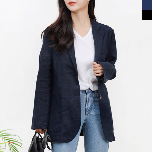 린넨여자카라자켓