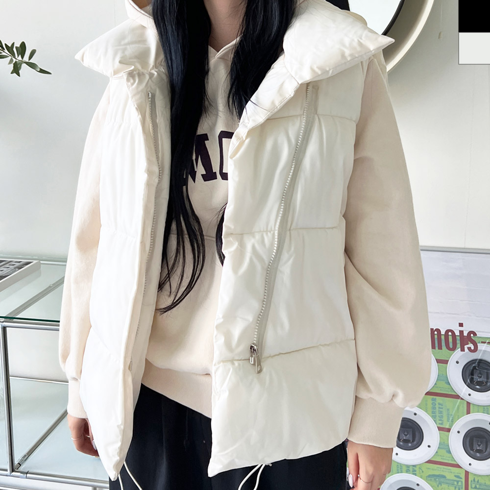 하이넥오버핏패딩조끼