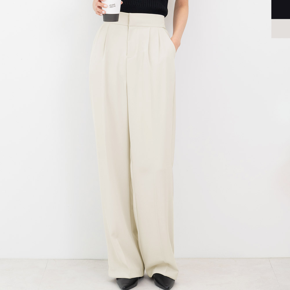 뒷밴딩핀턱슬랙스