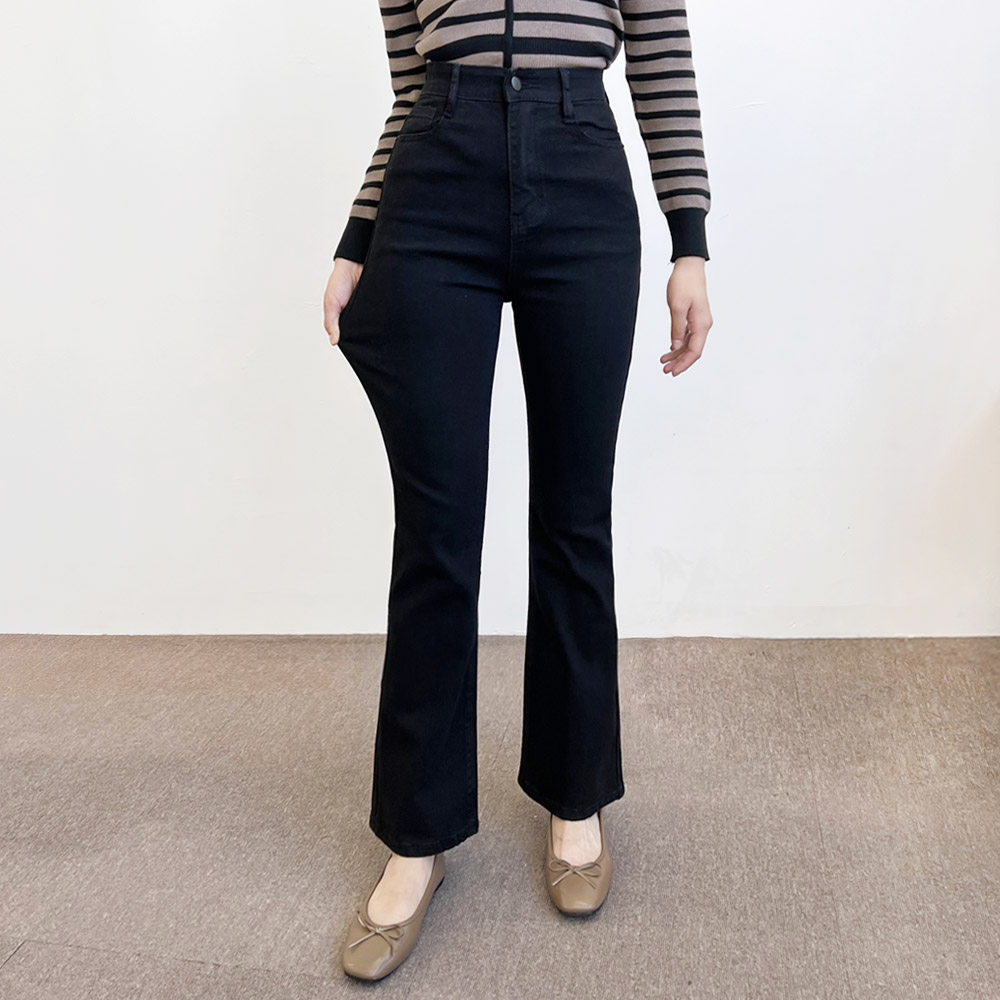 올밴딩 스판 날씬핏 하이웨스트부츠컷