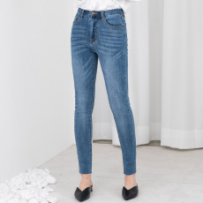 여자하이웨스트롤업워싱스판스키니청바지